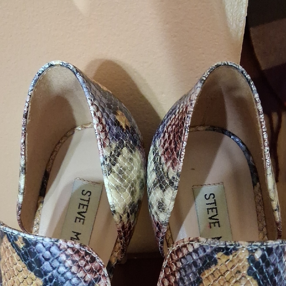 Steve Madden DOLLY/DOLL01S1. Multicolor Snakeskin Heels. 7 1/2M. Made In Brazil. - Picture 14 of 14